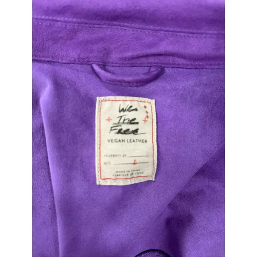 New Free People We The Free vegan suede fringed jacket L - Picture 6 of 6